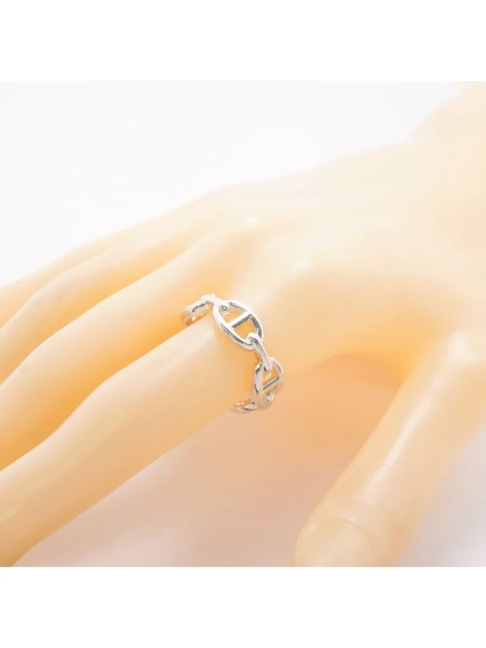Hermes Ring Enchainee Chaine D'ancre 925 Sterling Silver